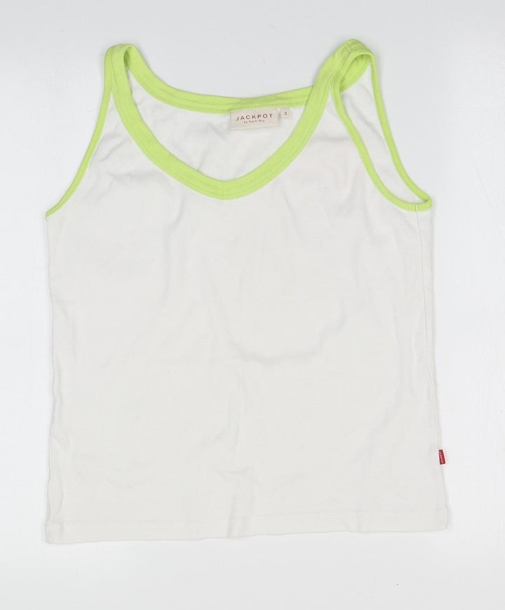 Jackpot Mens White   Basic Tank  Round Neck