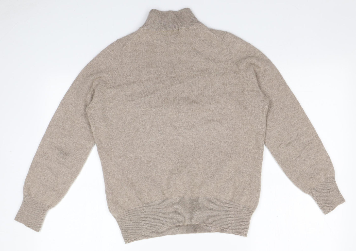 Marks and Spencer Womens Beige High Neck  Cashmere Pullover Jumper Size 14