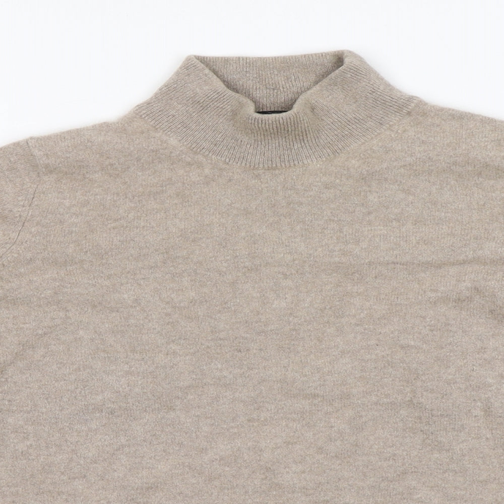 Marks and Spencer Womens Beige High Neck  Cashmere Pullover Jumper Size 14