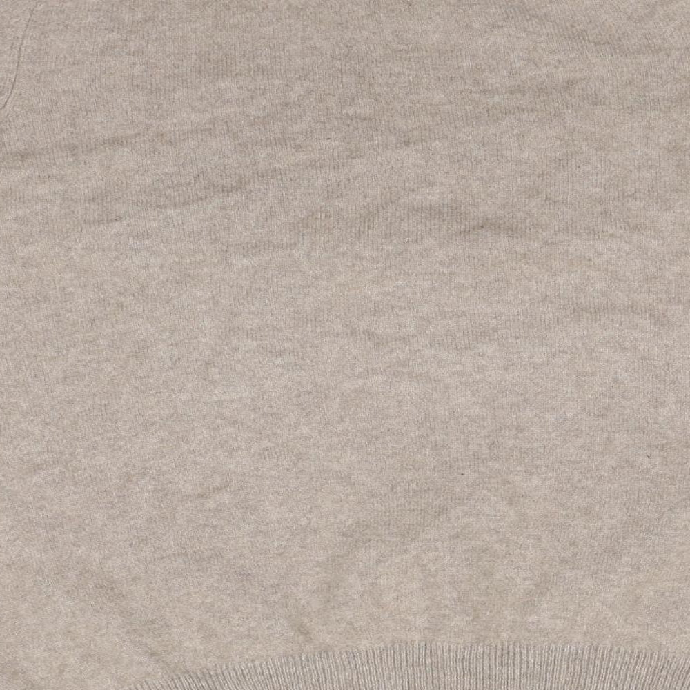 Marks and Spencer Womens Beige High Neck  Cashmere Pullover Jumper Size 14