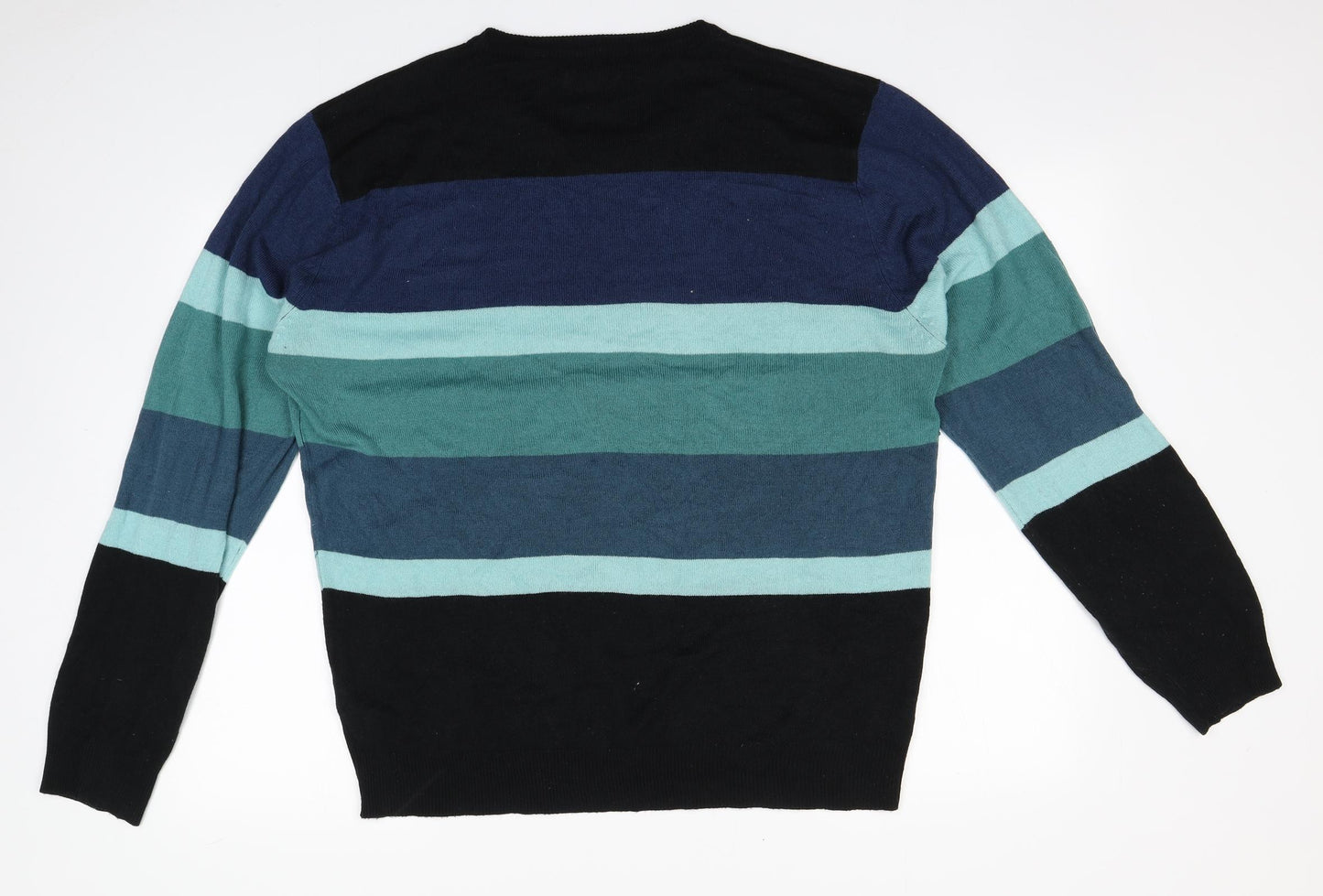 Pierre Cardin Mens Blue Round Neck  Acrylic Pullover Jumper Size 2XL
