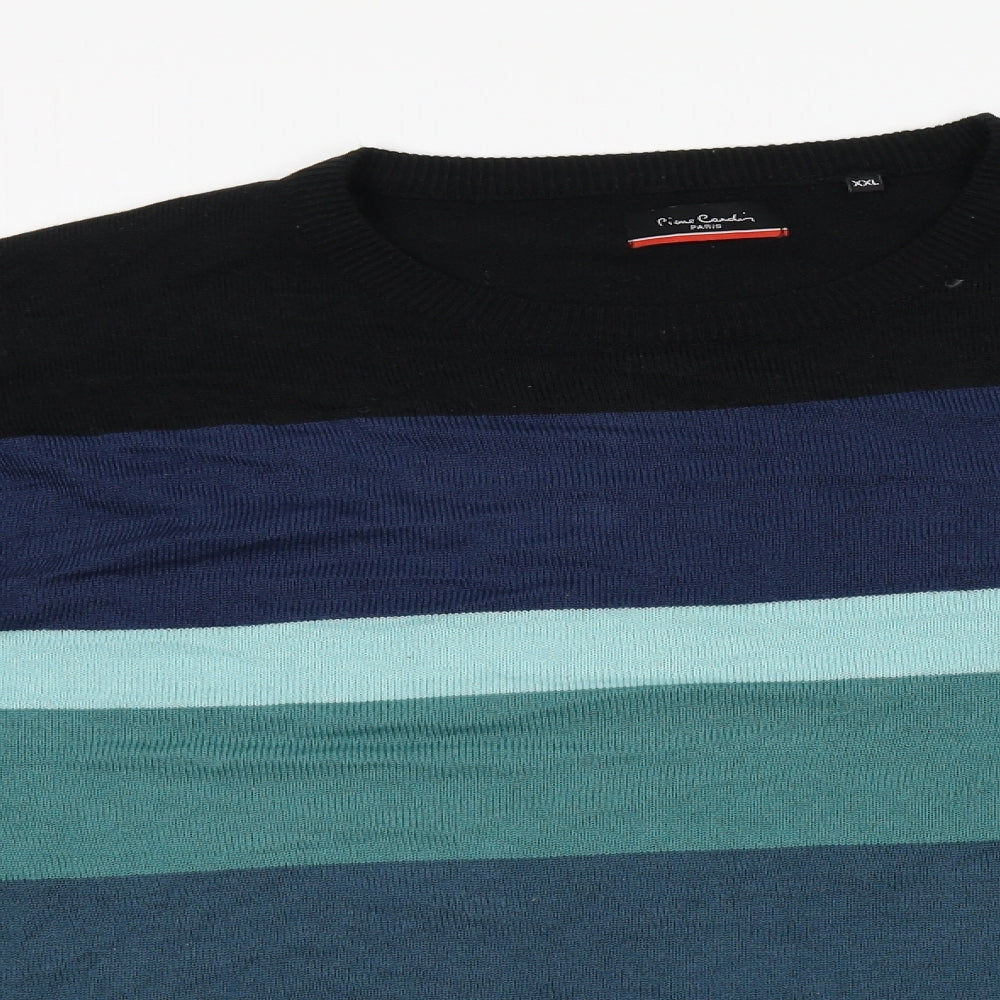 Pierre Cardin Mens Blue Round Neck  Acrylic Pullover Jumper Size 2XL