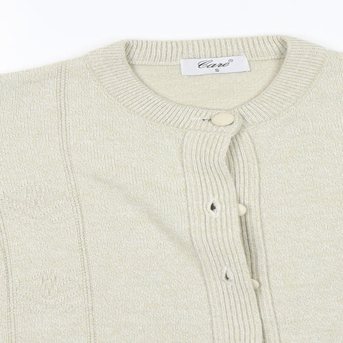 GAZE Womens Beige Round Neck   Cardigan Jumper Size S