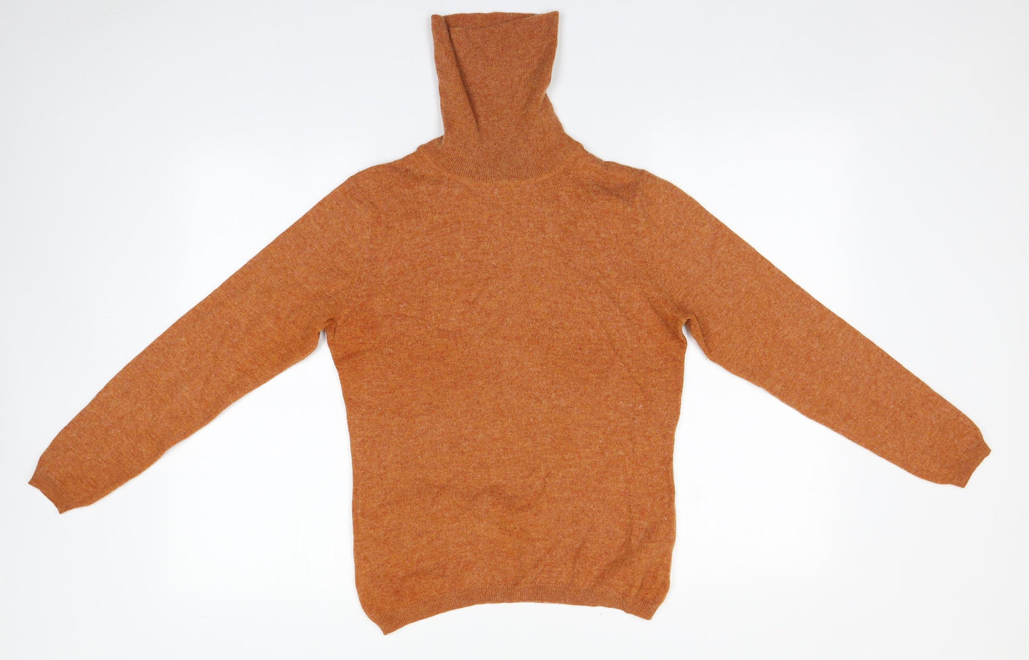 Woolovers Womens Brown Roll Neck  Wool Pullover Jumper Size M