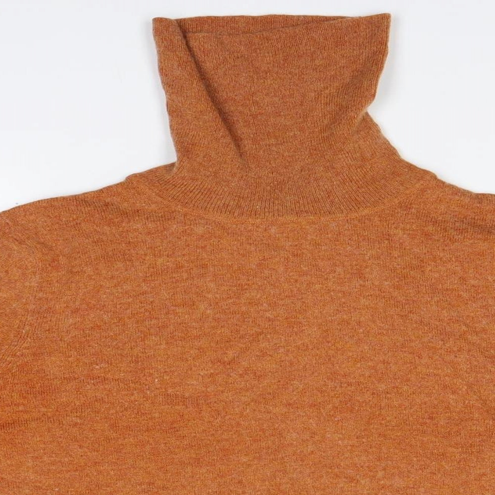 Woolovers Womens Brown Roll Neck  Wool Pullover Jumper Size M