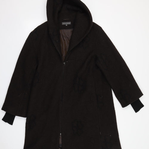 EVELIN BRANDT Womens Brown   Overcoat Coat Size 10