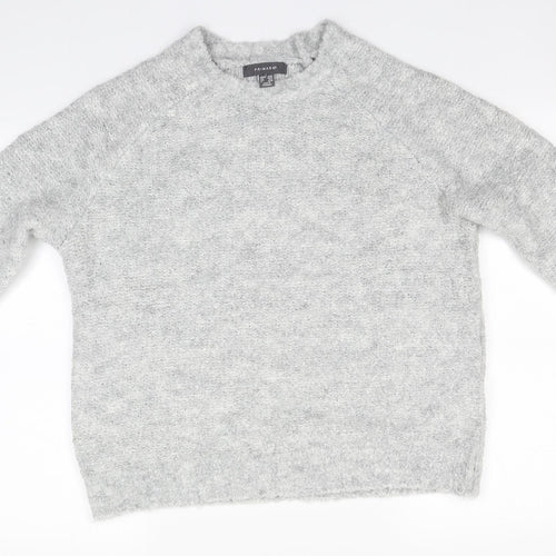 Primark Womens Grey Round Neck  Acrylic Pullover Jumper Size 14
