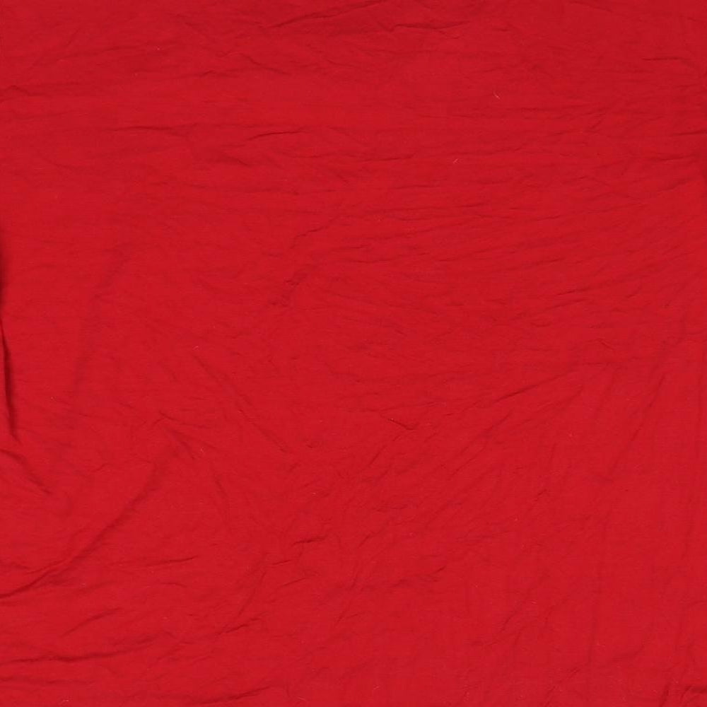CHALOU Womens Red  Viscose Basic T-Shirt Size 18 Round Neck