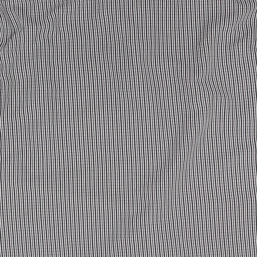 Atlantic Bay Mens Grey Striped Polyester  Button-Up Size L Collared
