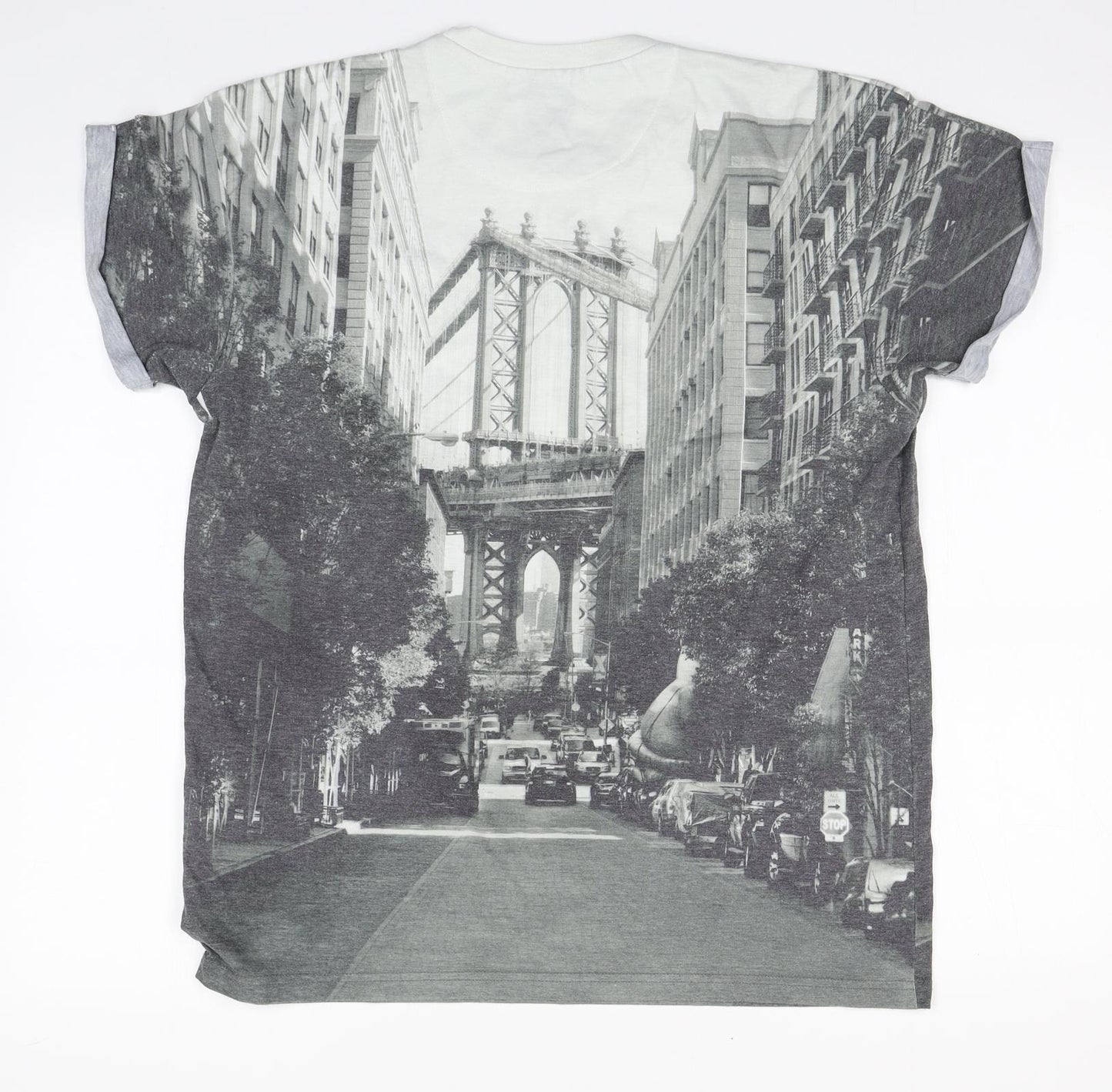 NEXT Mens Grey  Polyester  T-Shirt Size L Round Neck  - Brooklyn