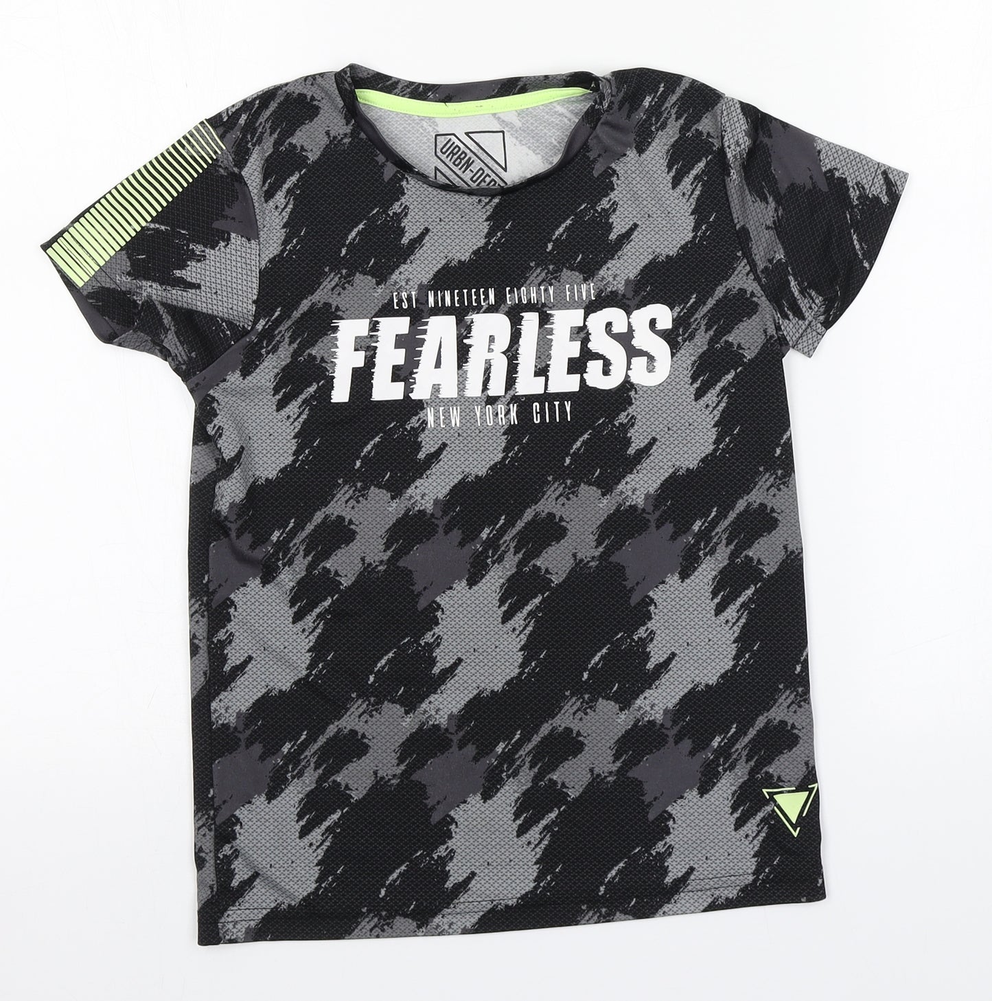 Matalan Boys Grey Camouflage Polyester Basic T-Shirt Size 9 Years Round Neck