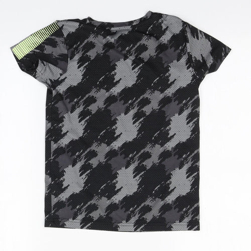 Matalan Boys Grey Camouflage Polyester Basic T-Shirt Size 9 Years Round Neck