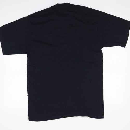 Besco Mens Blue  Cotton  T-Shirt Size L Round Neck