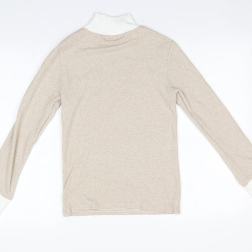 Stradivarius Womens Beige Round Neck  Viscose Pullover Jumper Size S