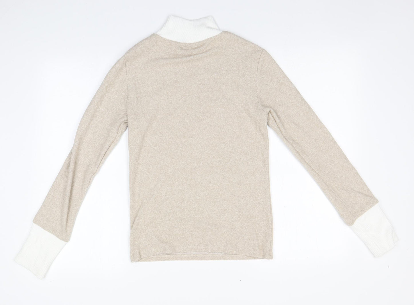 Stradivarius Womens Beige Round Neck  Viscose Pullover Jumper Size S