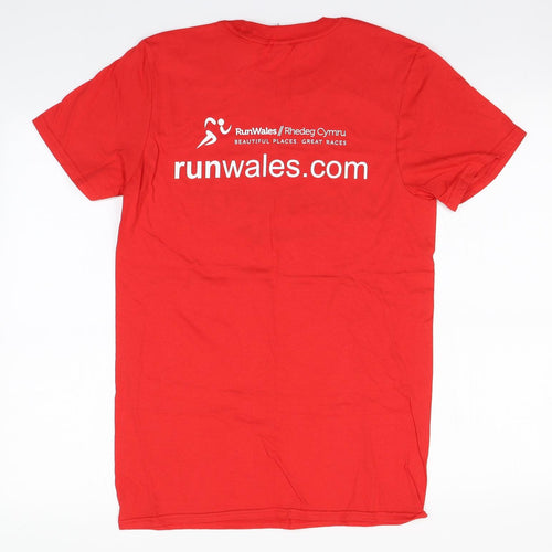 Gildan Mens Red  Cotton Basic T-Shirt Size S Round Neck  - Marathon, Caernarfon