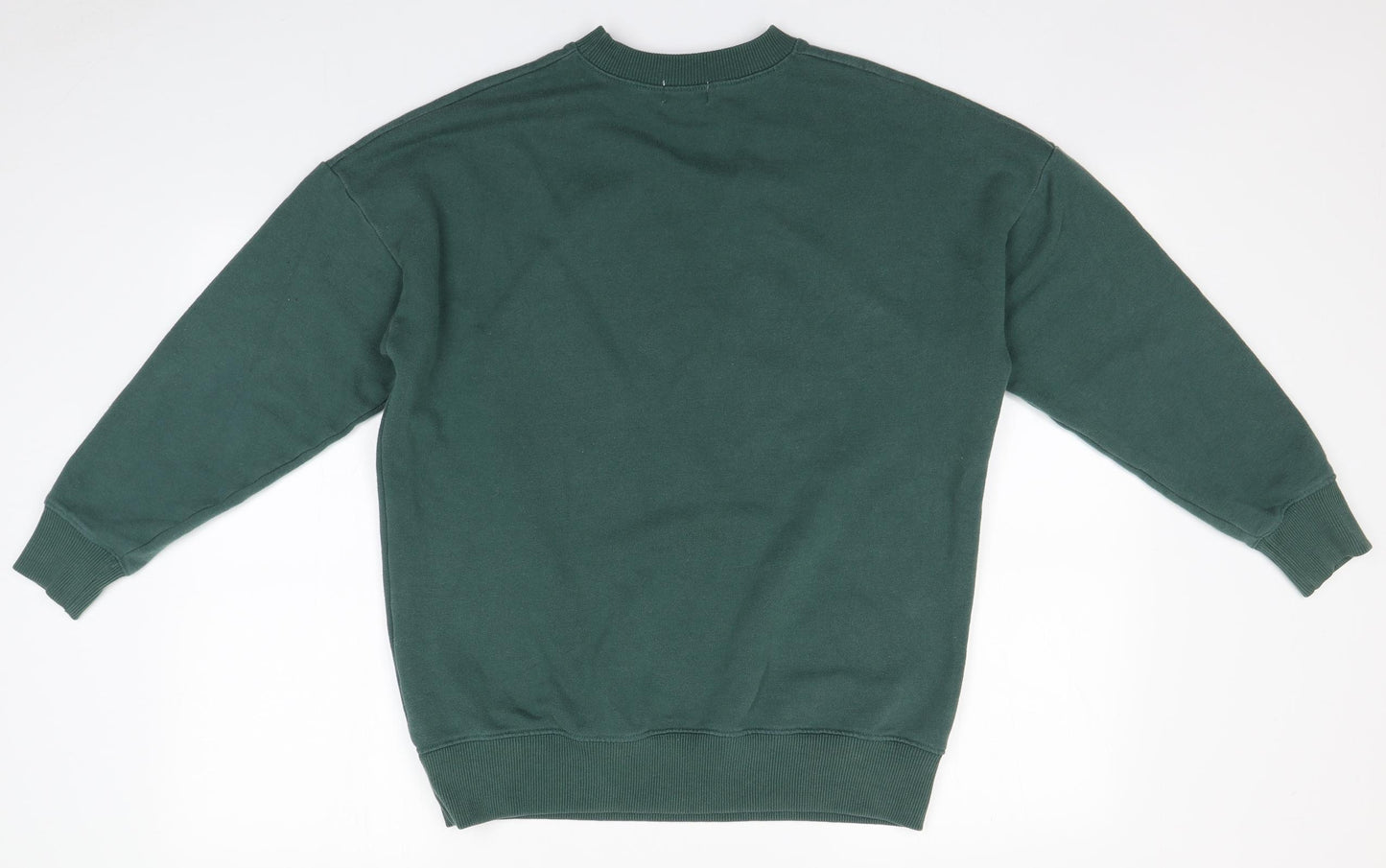 Pull&Bear Womens Green Round Neck  Polyester Pullover Jumper Size S