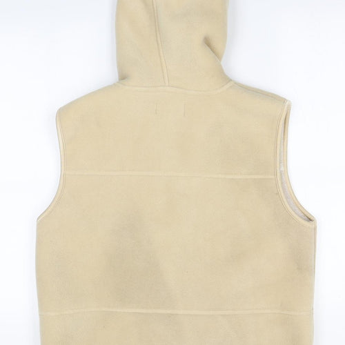 Preworn Mens Beige  Polyester Full Zip Hoodie Size L