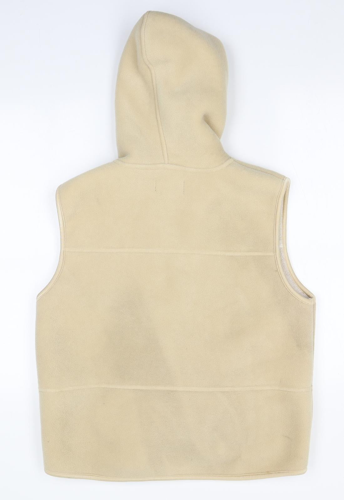 Preworn Mens Beige  Polyester Full Zip Hoodie Size L