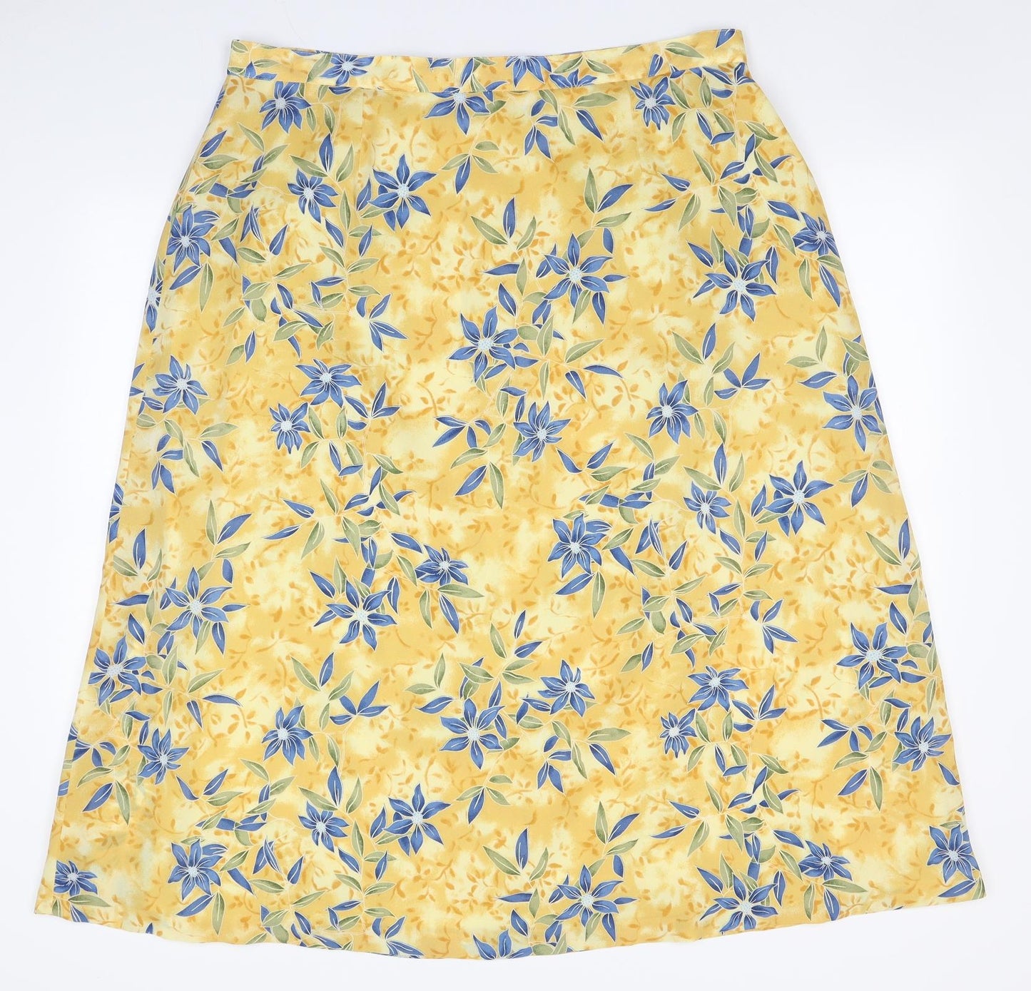 ELVI Womens Orange Floral  A-Line Skirt