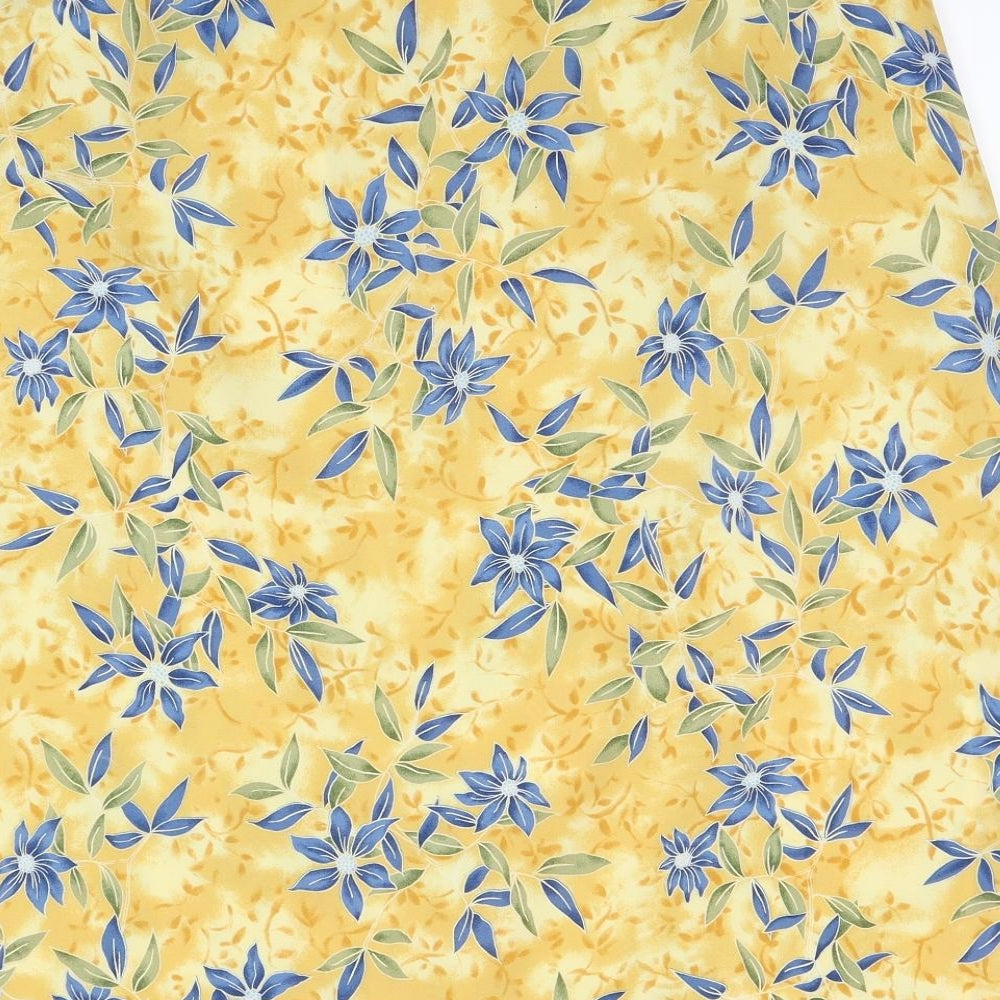 ELVI Womens Orange Floral  A-Line Skirt