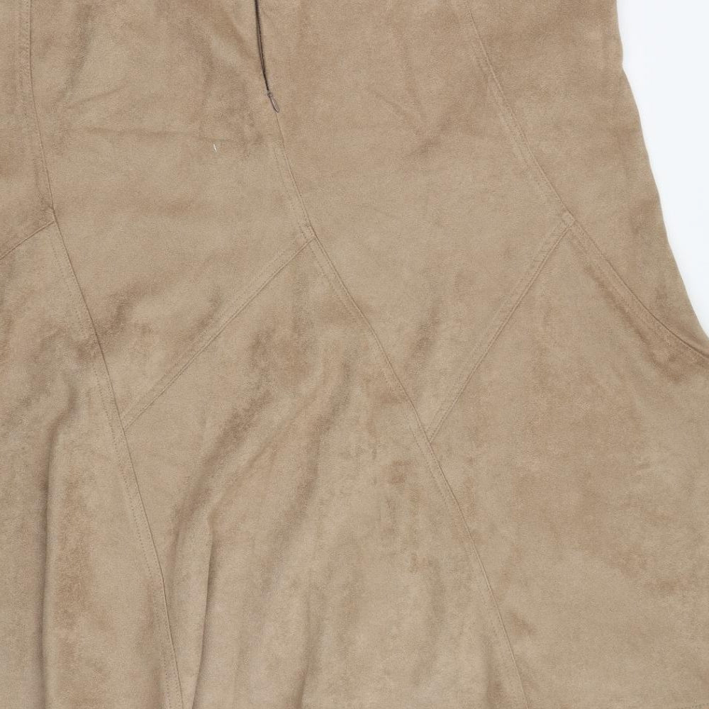 Marks and Spencer Womens Beige  Polyester A-Line Skirt Size 20