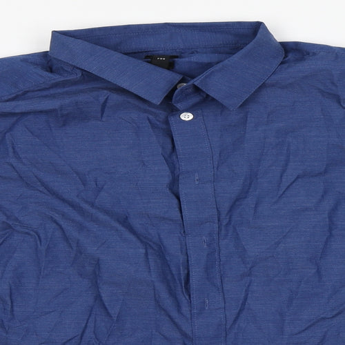 H&M Mens Blue  Polyester  Button-Up Size XL Collared