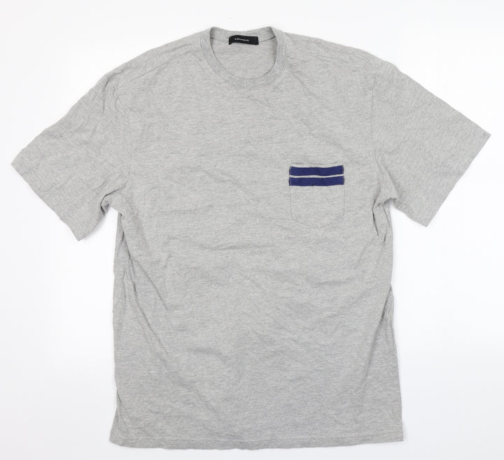 Preworn Mens Grey T-Shirt Round Neck
