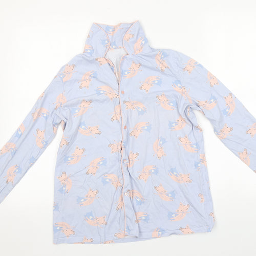 Preworn Womens Blue Animal Print Cotton Top Pyjama Top