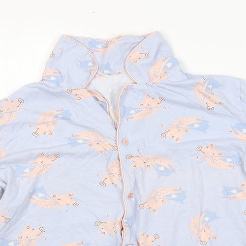 Preworn Womens Blue Animal Print Cotton Top Pyjama Top