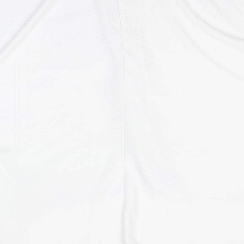 Primark Womens White  Polyester Basic Button-Up Size 14 Collared
