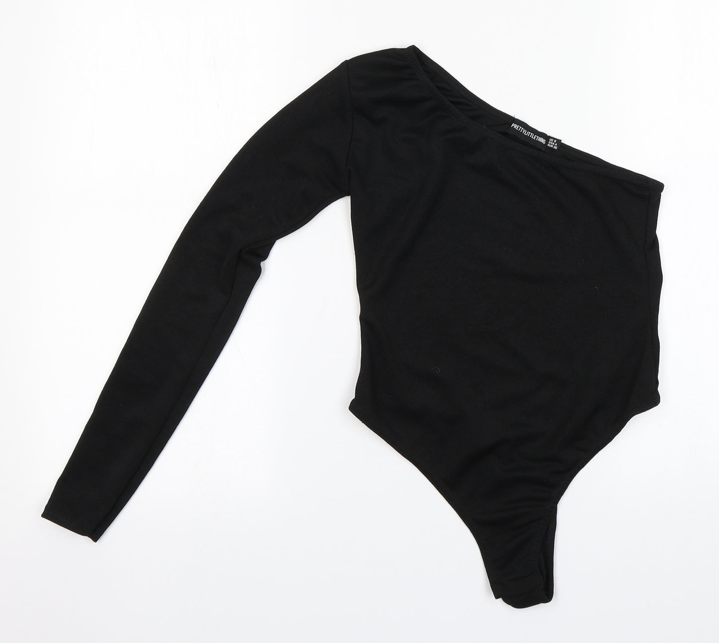 PRETTYLITTLETHING Womens Black  Polyester Leotard One-Piece Size 8