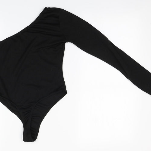 PRETTYLITTLETHING Womens Black  Polyester Leotard One-Piece Size 8