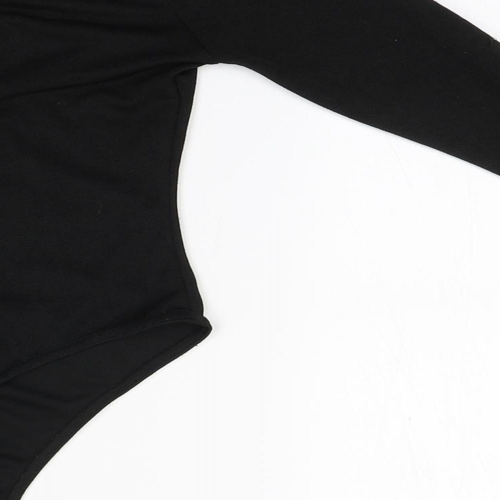PRETTYLITTLETHING Womens Black  Polyester Leotard One-Piece Size 8