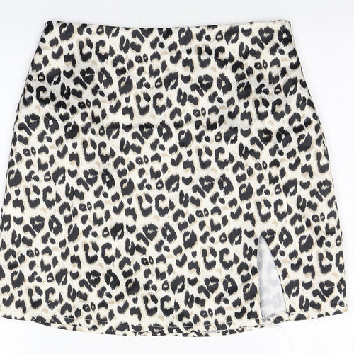 Preworn Womens Brown Animal Print  Straight & Pencil Skirt