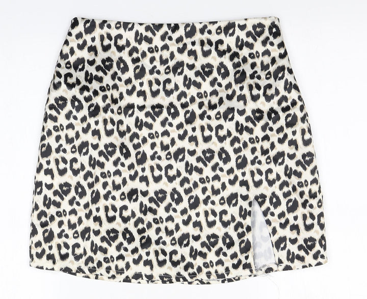 Preworn Womens Brown Animal Print  Straight & Pencil Skirt