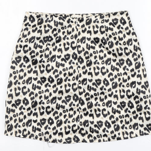 Preworn Womens Brown Animal Print  Straight & Pencil Skirt