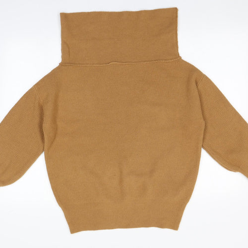 FOREVER 21 Womens Brown Roll Neck  Acrylic Pullover Jumper Size S
