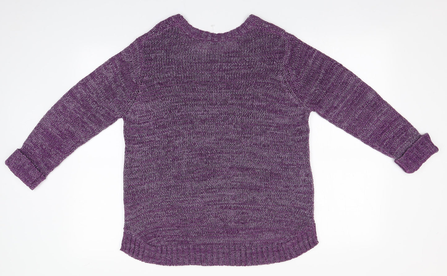 BHS Womens Purple Round Neck  Acrylic Pullover Jumper Size 14