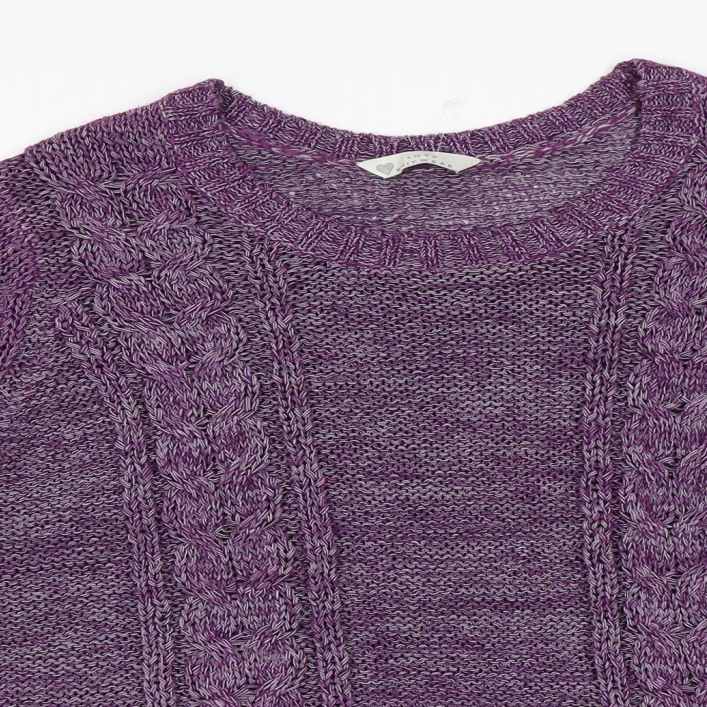 BHS Womens Purple Round Neck  Acrylic Pullover Jumper Size 14