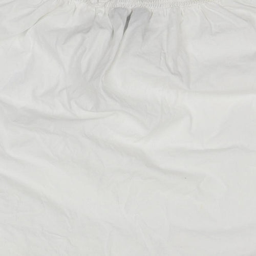 New Look Womens White  Cotton Basic T-Shirt Size 8 Round Neck
