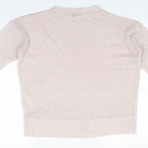New Look Girls Grey Round Neck  Acrylic Pullover Jumper Size 14-15 Years