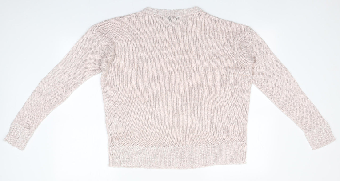 New Look Girls Grey Round Neck  Acrylic Pullover Jumper Size 14-15 Years