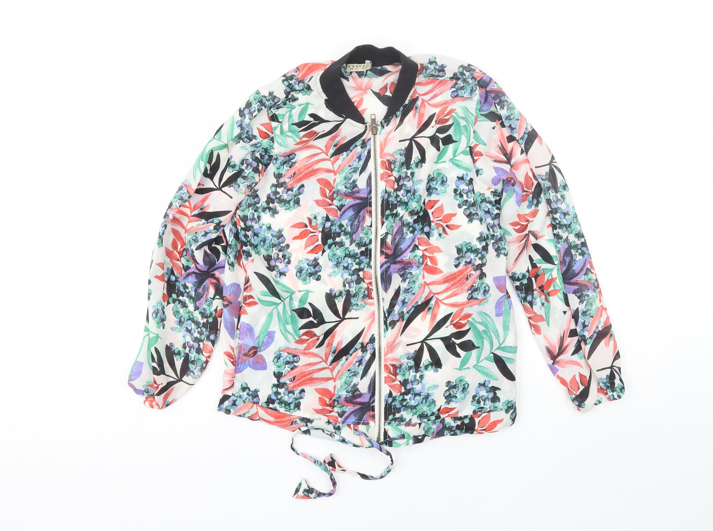 Innocence Womens White Floral  Jacket  Size 8