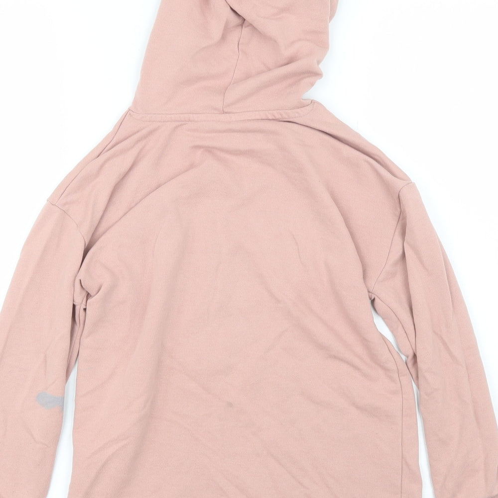 H&M Girls Pink  Cotton Pullover Hoodie Size 8-9 Years