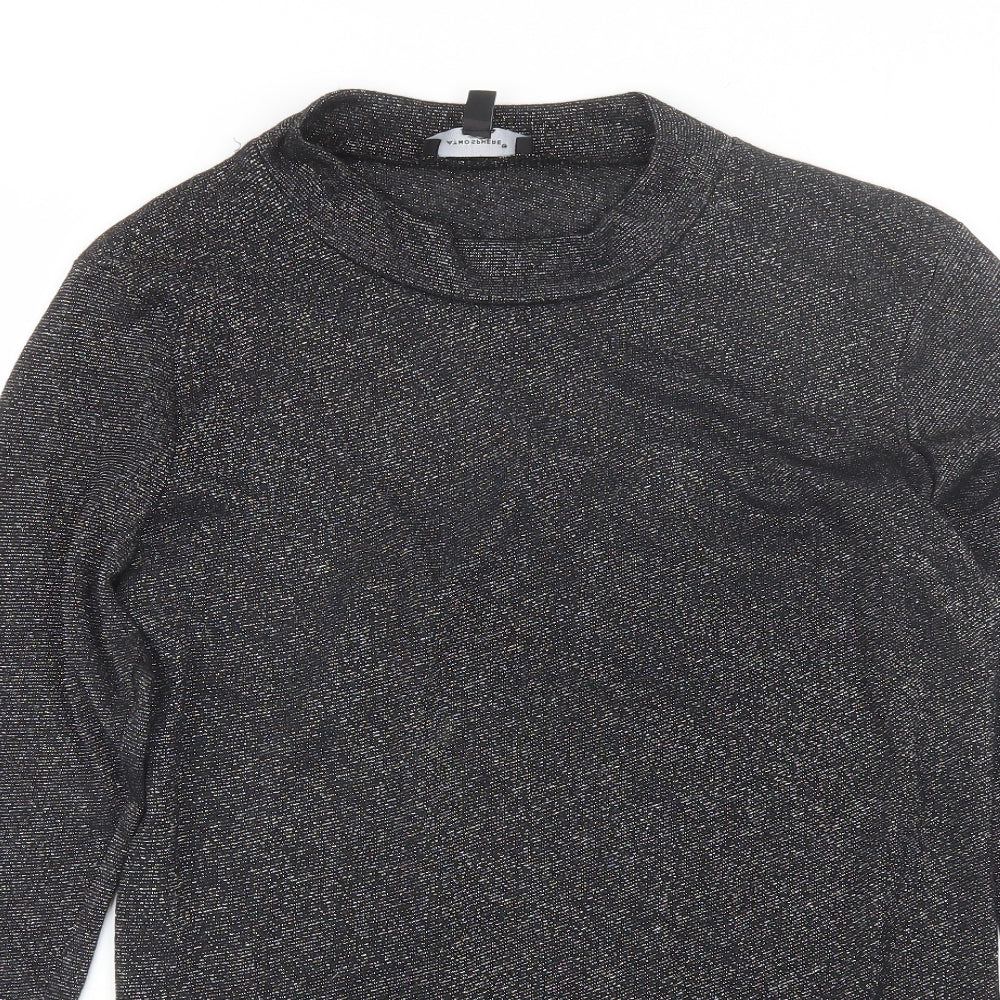 Atmosphere Womens Black  Polyester Basic Blouse Size 14 Round Neck