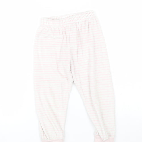 Disney Girls Pink Striped Polyester  Pyjama Pants Size 4 Years