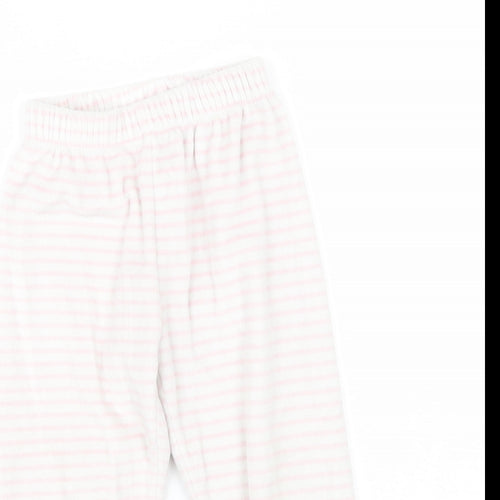 Disney Girls Pink Striped Polyester  Pyjama Pants Size 4 Years