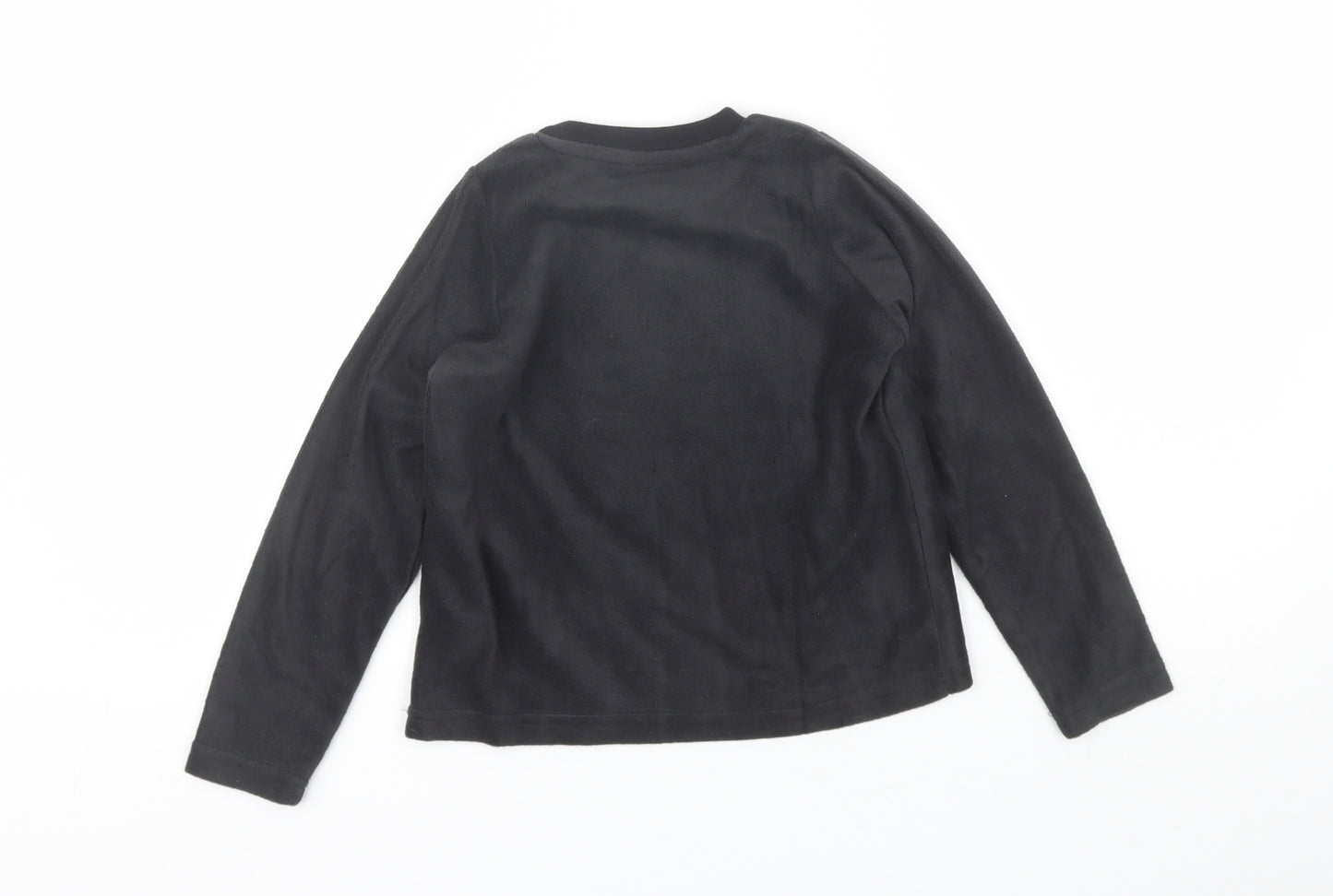 Matalan Boys Black Solid Polyester  Pyjama Top Size 7 Years   - Skull