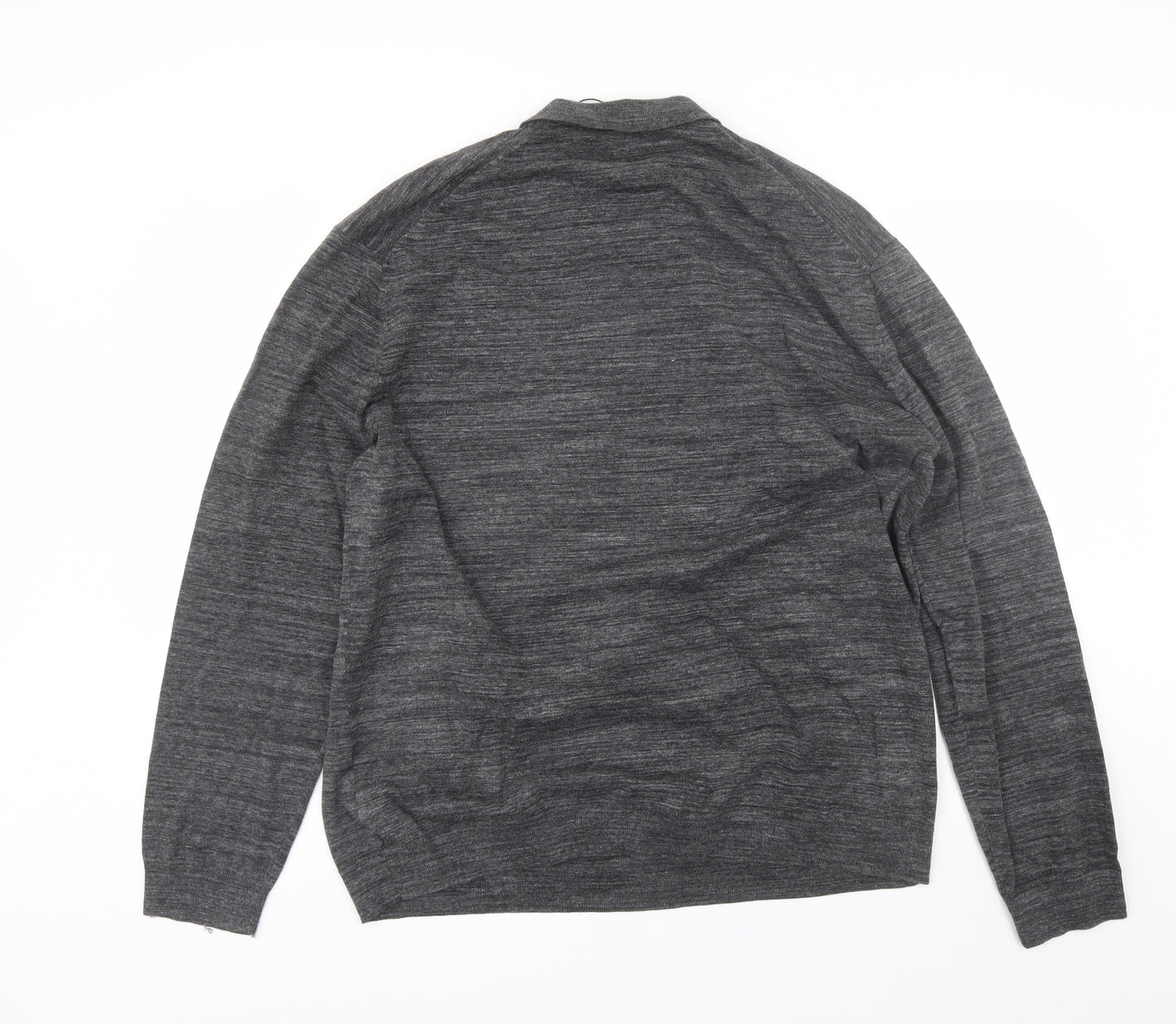 Marks and Spencer Mens Grey Collared  Cotton Pullover Jumper Size 3XL